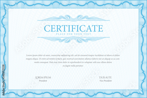 Certificate template. Diploma of modern design or gift certificate.