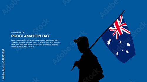Australian background design. Silhouette of people with australian flag. Suitable for celebration of big days or events in Australia.
