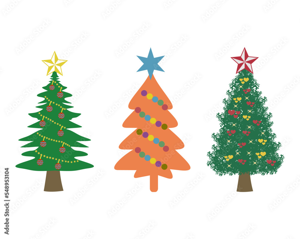 set of Christmas trees icon