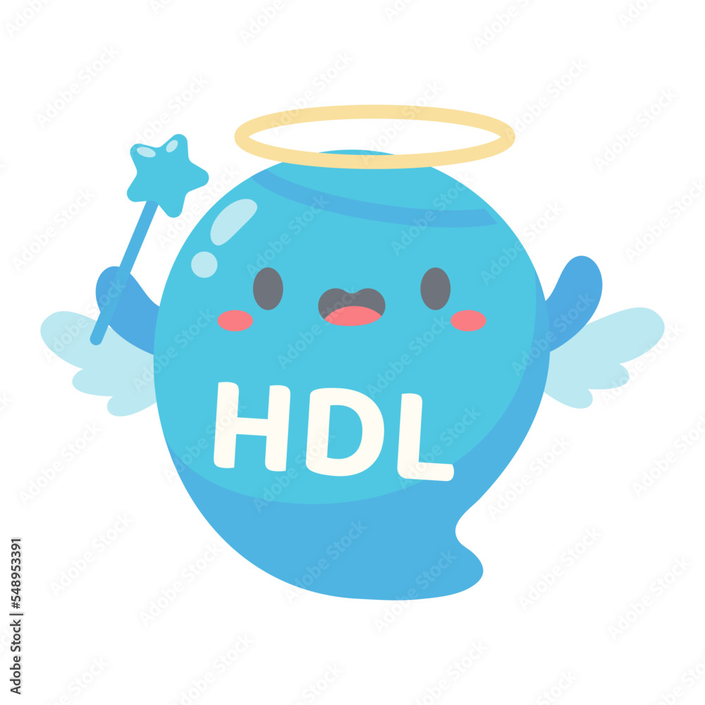 HDL and LDL cholesterol cartoon. Good fat and bad fat accumulated in the body. HDL and LDL cholesterol cartoon. Good fat and bad fat accumulated in the body.