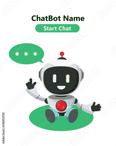 Robot chatbot character vector design. Artificial intelligence chatter virtual assistance for customer support service chat bot. Vector Illustration. 
