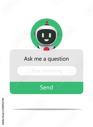 Robot character vector design. Artificial intelligence search engine for question and answer virtual assistance web page design. Vector Illustration.
