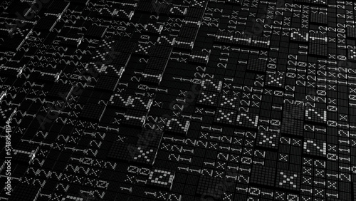 Motion graphic with digital technological space. Motion. Technological and connection motion background, moving slow of data.
