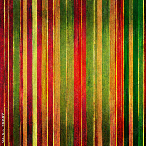 Striped background in christmas colors, green, red, gold