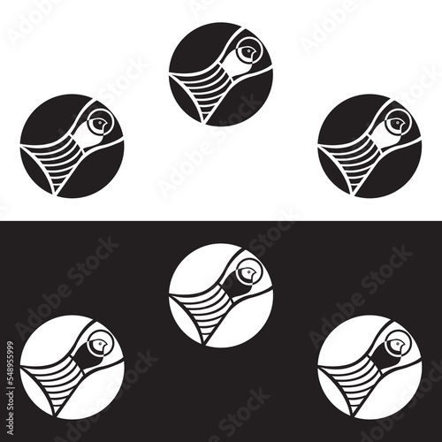 Circle bird animal logo template design . icon logo silhouette logo .