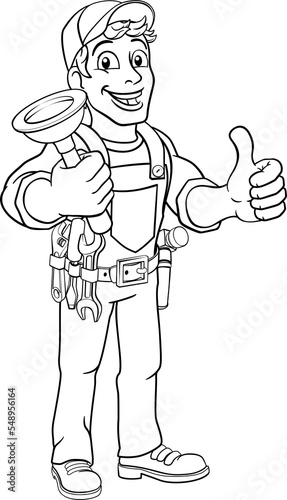 Plumber Cartoon Plumbing Dr...