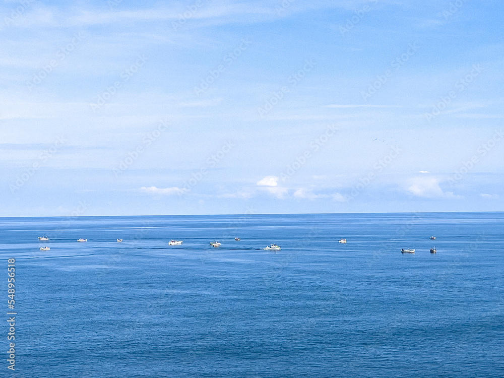 sea fishing and fishing together by boats in the black sea region