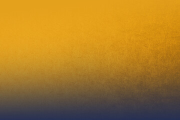 Solid yellow gradation with navy blue two tone color paint on cardboard box or corrugated texture blank paper background