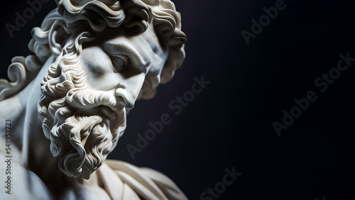 Illustration of a Renaissance marble statue of Aeolus, the son of Hippotes. in Greek mythology, he is the ruler or keeper of the winds.