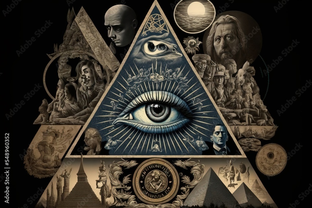 illuminati collage finally revealing all the secrets. Generative AI