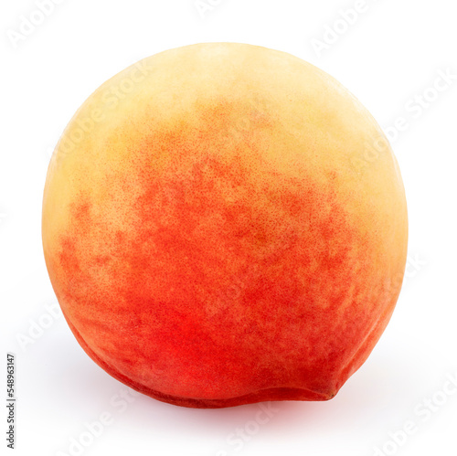 Red Peach fruit isolated on white background, White Peach fruit on white With clipping path.