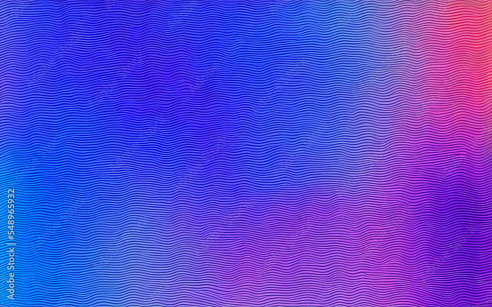 Fototapeta premium Wavy pattern in purple, blue and pink. Abstract art. Wallpaper. Illustration.