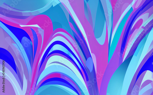 Wavy pattern in purple  blue and pink. Abstract art. Wallpaper. Illustration.