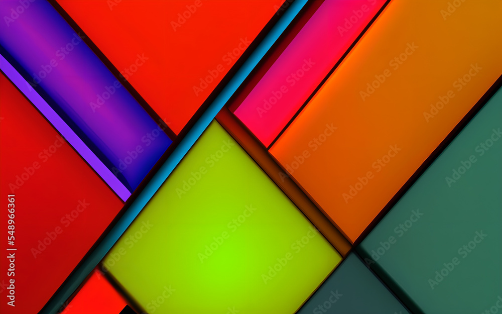 Fototapeta premium Abstract background, wallpaper, illustration. Angles, squares, colorful.