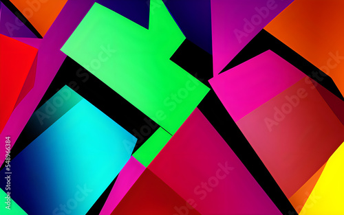 Abstract background, wallpaper, illustration. Angles, squares, colorful.
