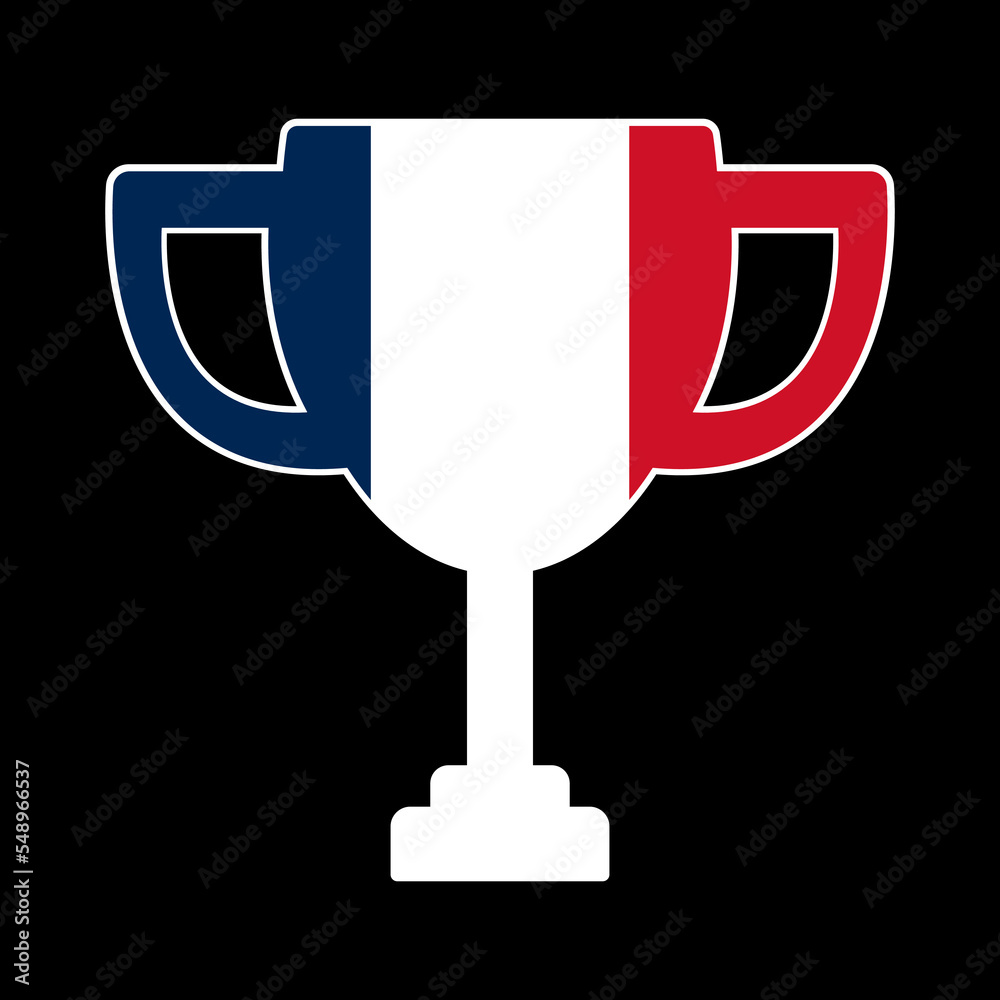 Cup of the winner of the competition in the color of France. Vector illustration. Cup of the winner of the competition in the color of France. Vector illustration.