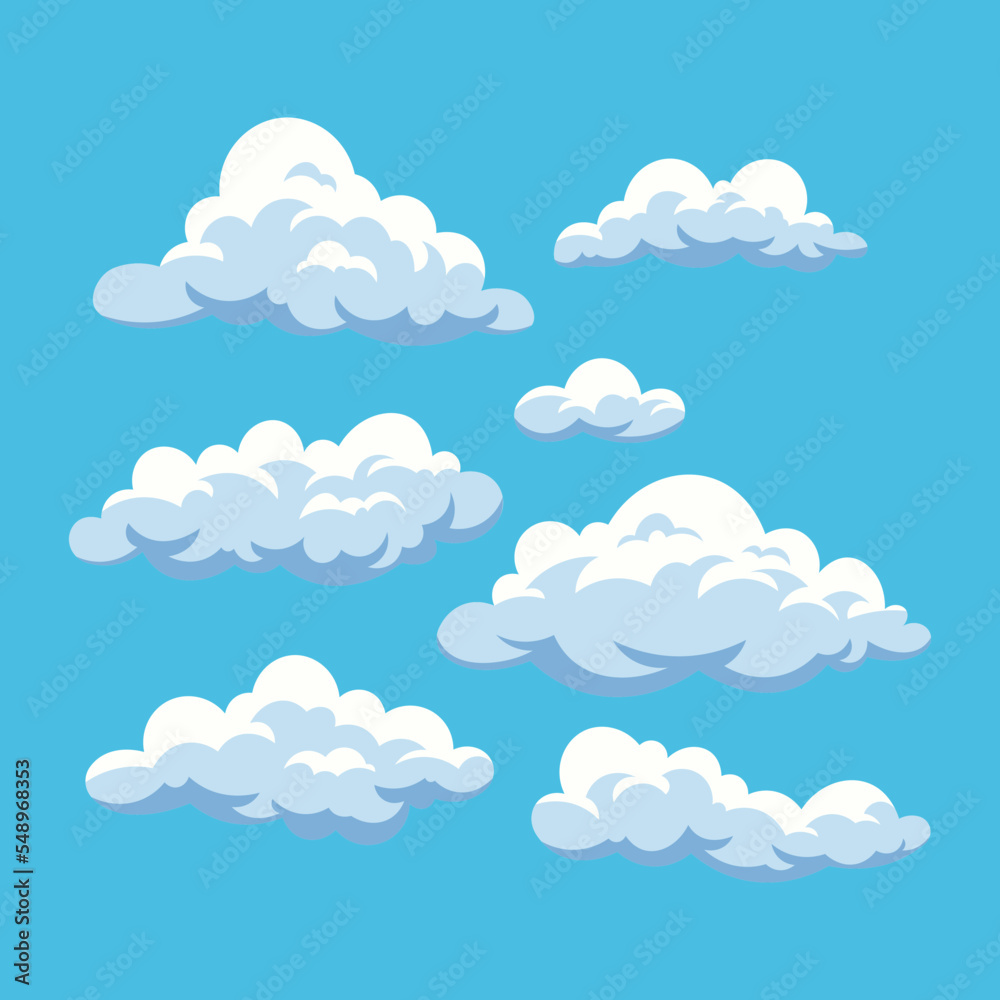 clouds set vectors isolated. Clouds image background.