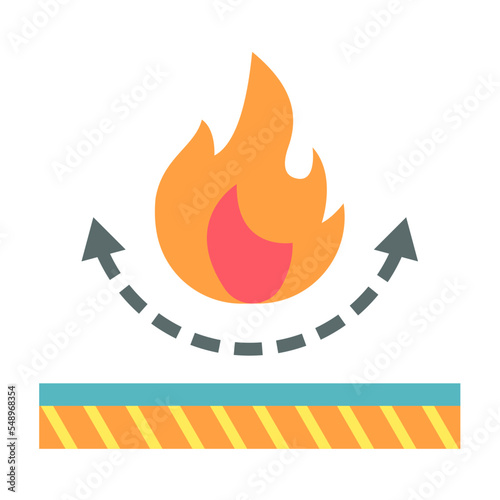 Fireproof textile fabric icon. Element of fabric features vector icon.