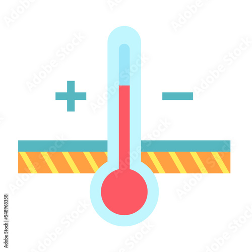 Thermo regulation icon. Element of fabric features vector icon.
