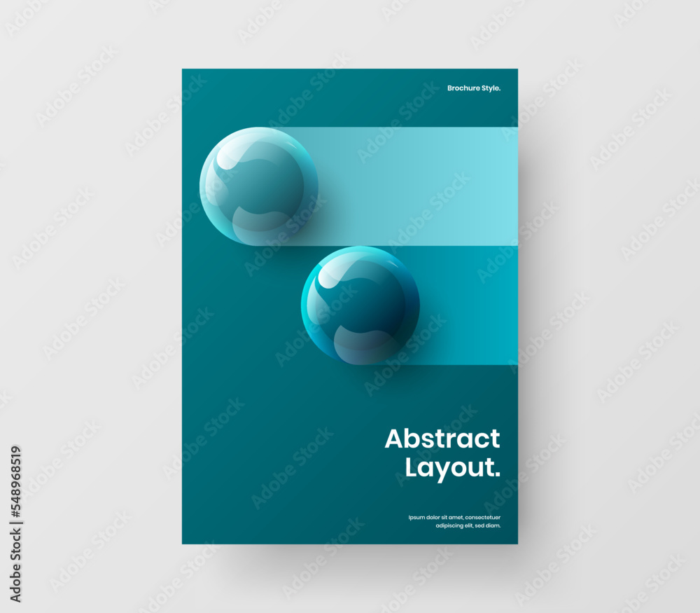 Isolated 3D balls handbill template. Trendy cover A4 design vector concept. Isolated 3D balls handbill template. Trendy cover A4 design vector concept.