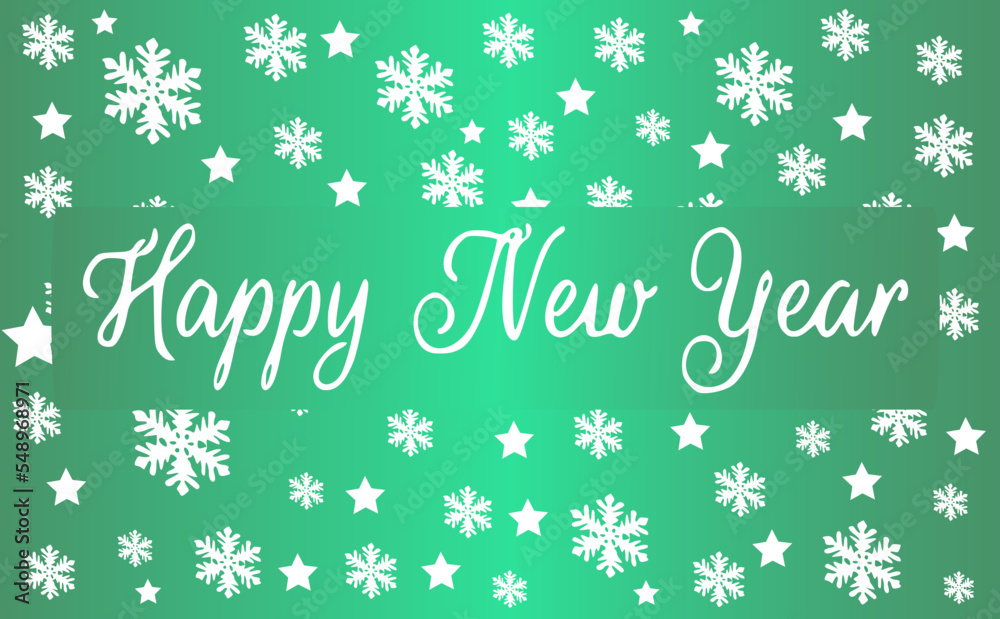 New Year decorative background with snowflakes and stars