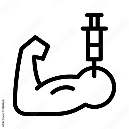 steroid muscle line icon illustration vector graphic