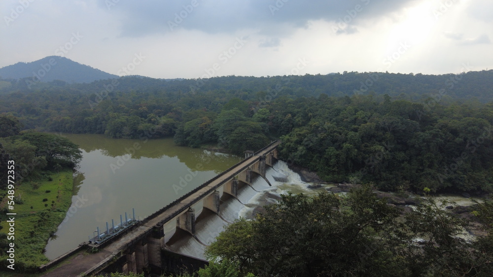 Weir at Ottakkal, small check dam in Kollam district, Kerala Weir at Ottakkal, small check dam in Kollam district, Kerala