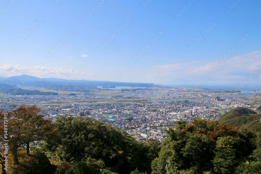 本丸跡からの眺望・北・北西方面・鳥取城跡（鳥取県・鳥取市）