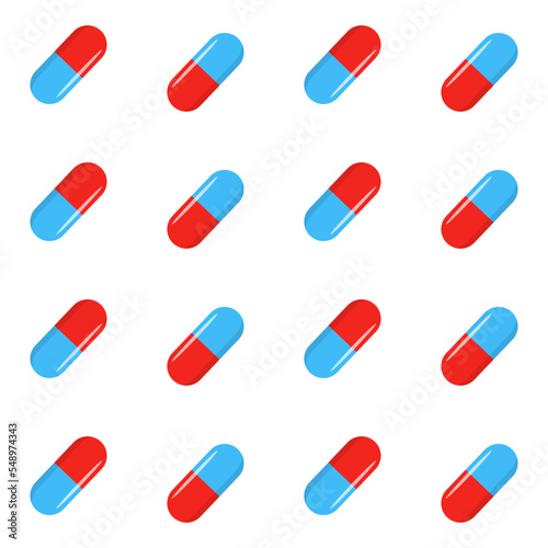 seamless pattern with pills and capsules