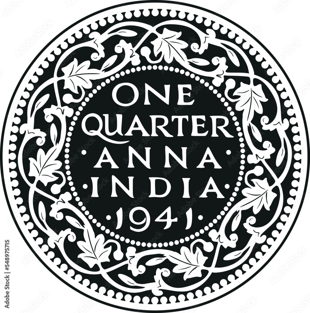 american dollar coin one quarter anna india vector design american dollar coin one quarter anna india vector design