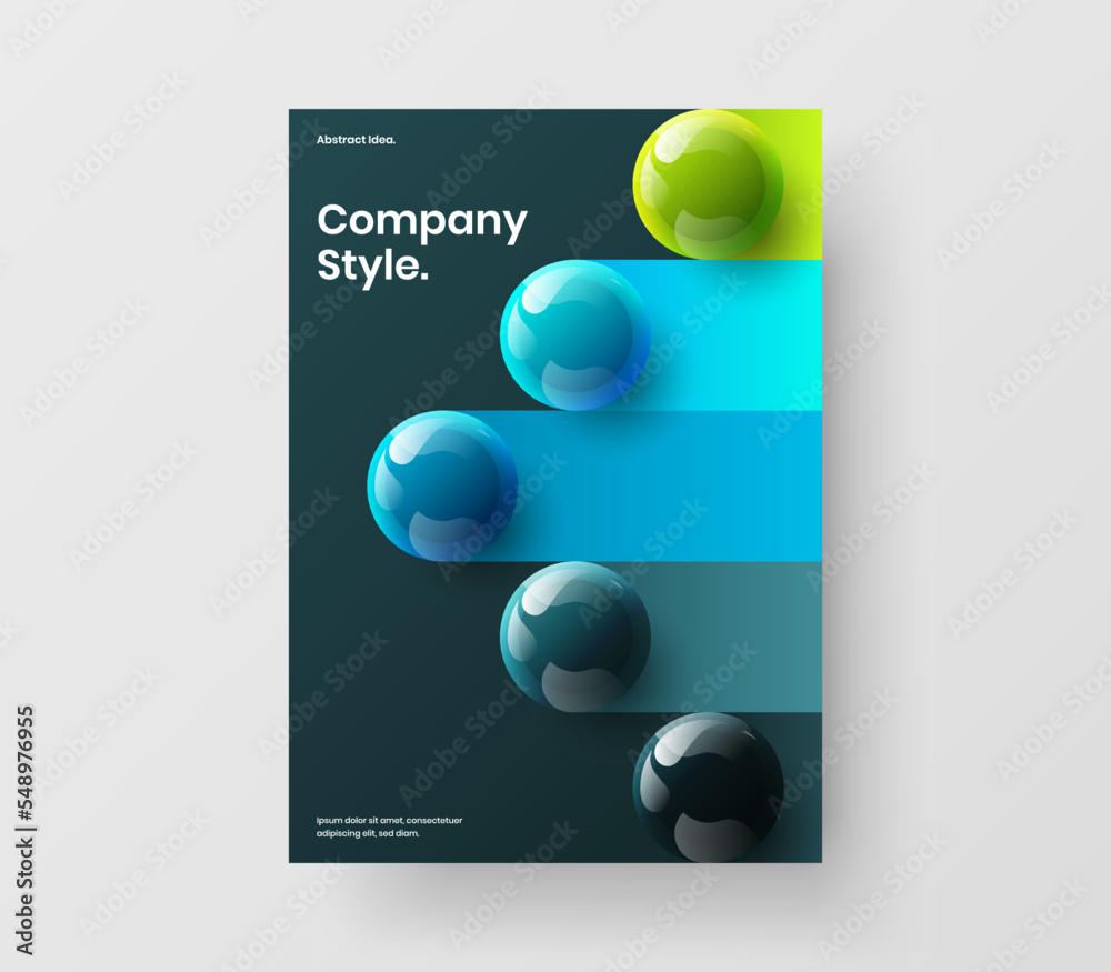 Creative realistic balls magazine cover illustration. Trendy poster vector design concept. Creative realistic balls magazine cover illustration. Trendy poster vector design concept.