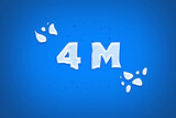 4 Million  subscribers celebration greeting banner with water Design