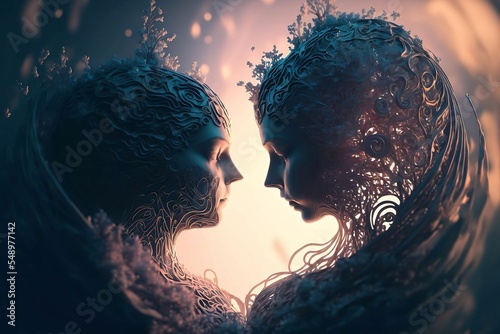 Drawing of soulmates connecting with each other during dreams