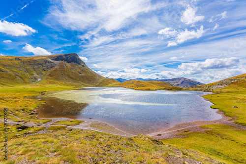 Scenic view of an idyllic lake in the Pyrenees known as Ibón de Escalar