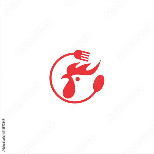 Rooster, chicken, cock. Abstract vector illustration, logo, icon.