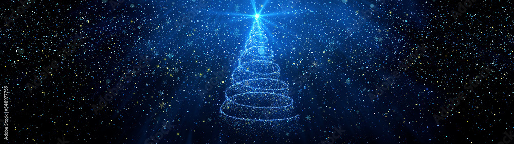 Abstract blue lines shaped as christmas tree Abstract blue lines shaped as christmas tree