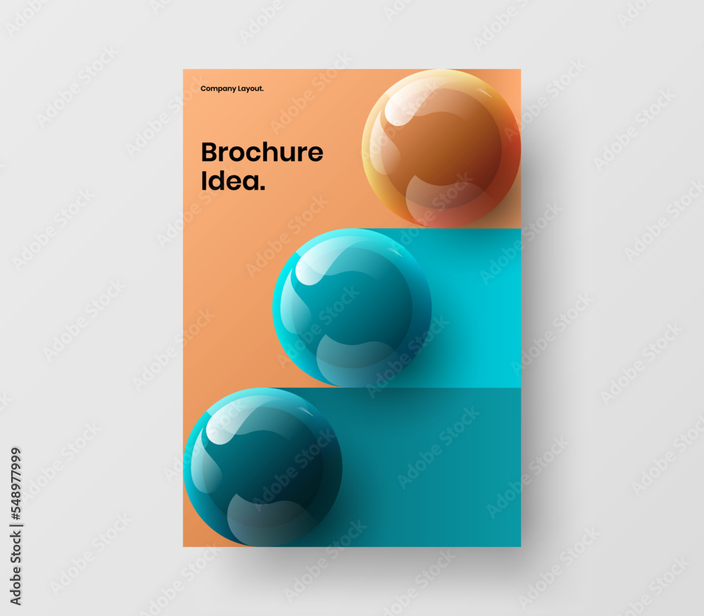 Amazing book cover design vector layout. Unique 3D balls corporate brochure concept. Amazing book cover design vector layout. Unique 3D balls corporate brochure concept.