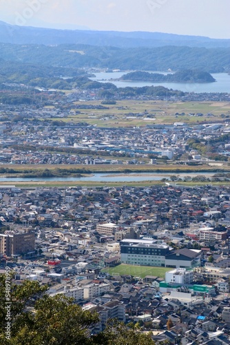 本丸跡からの眺望・西・西南方面・鳥取城跡（鳥取県・鳥取市）