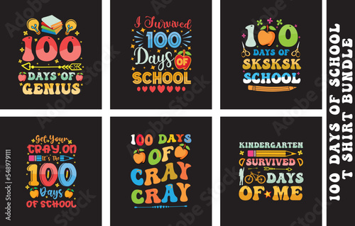 100 days of school tshirt and print on demandand vector design