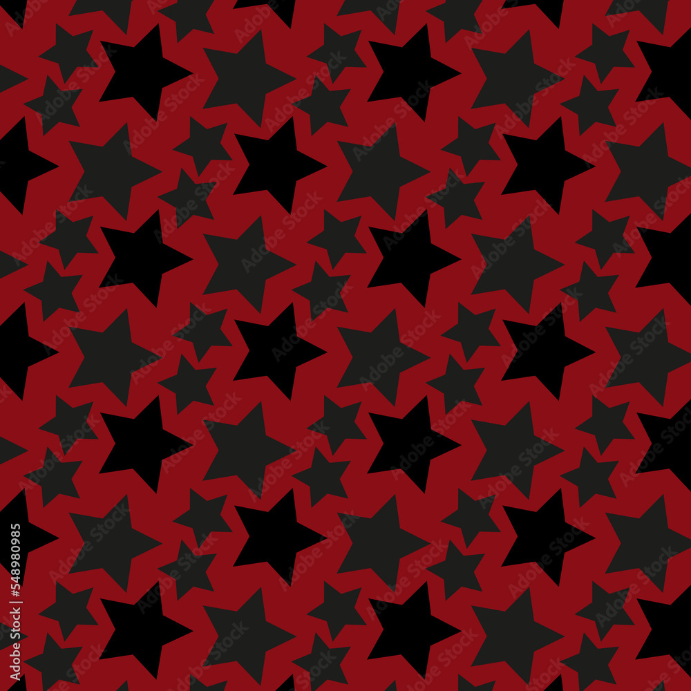 Repeating pattern with black stars on a red background Repeating pattern with black stars on a red background