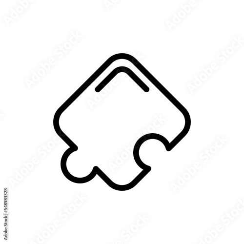 Puzzle line icon. Solving problems, question mark, conundrum, application development, creative thinking. Board games concept. Vector black line icon on a white background