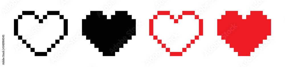 Heart pixel icon. Love pixel icon, vector illustration Heart pixel icon. Love pixel icon, vector illustration