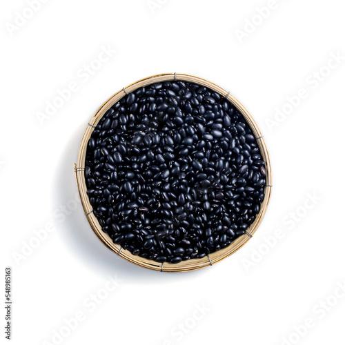 Black Beans (vigna Mungo, Black gram, Cowpea, Black Matpe). Vigna Mungo in threshing basket