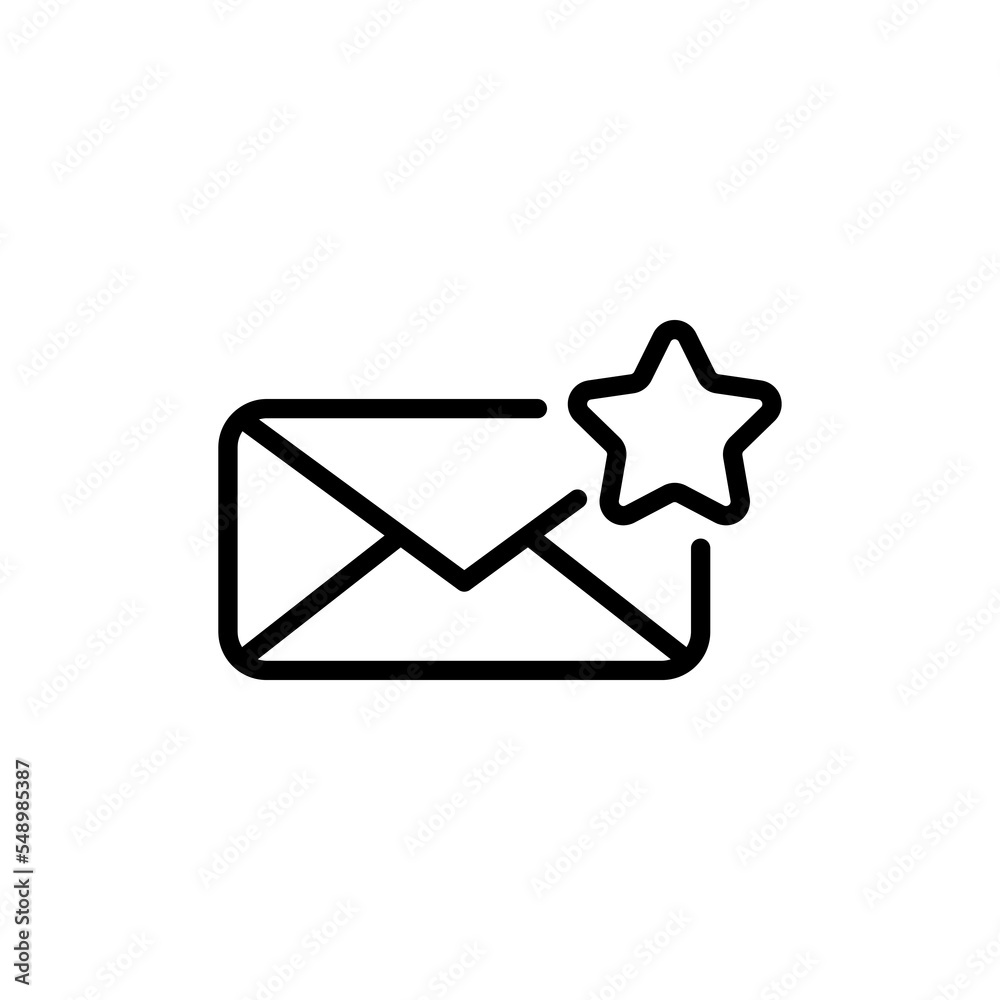 Messenger line icon. Messages, stars, favorites, information sharing, news, conversation, report, reply. Communication concept. Vector black line icon on white background Messenger line icon. Messages, stars, favorites, information sharing, news, conversation, report, reply. Communication concept. Vector black line icon on white background