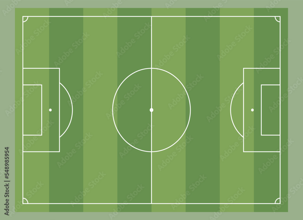 Football field or soccer field with green grass effect. Vector graphics. Football field or soccer field with green grass effect. Vector graphics.