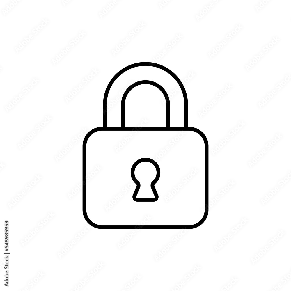 Castle line icon. Lock, protection, security, blocked, closed, access, data, personal files, forbidden. Security concept. Vector black line icon on a white background