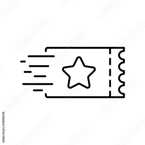 Coupon line icon. Evaluation, sales, discounts, purchases, purchase, ticket, pricing policy, distance selling, market, buyer, business, income. Online store concept. Vector black line icon.