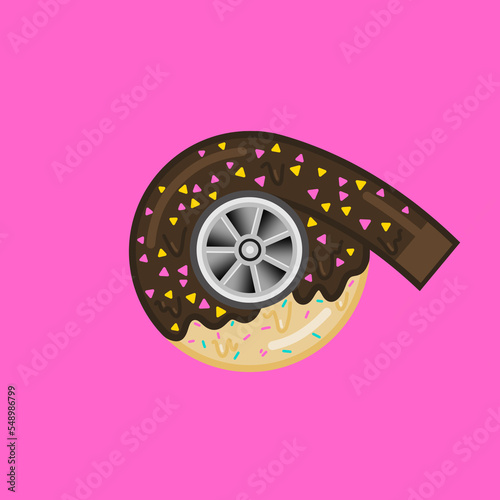 Turbo is topped with chocolate.