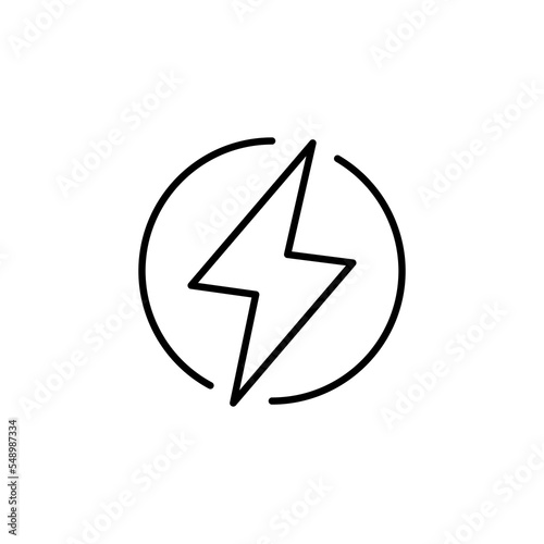 Energy line icon. car, technology, movement, power plant, fossils, electric, electric car, light, heat. Technology concept. Vector black line icon on a white background