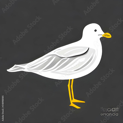 Seagull vector facing right